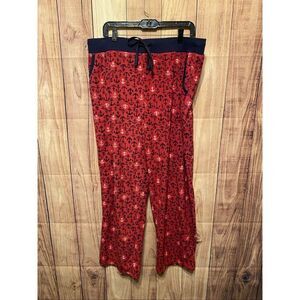 Nautica XL fleece lounge pajama pants red blue anchor nautical women’s